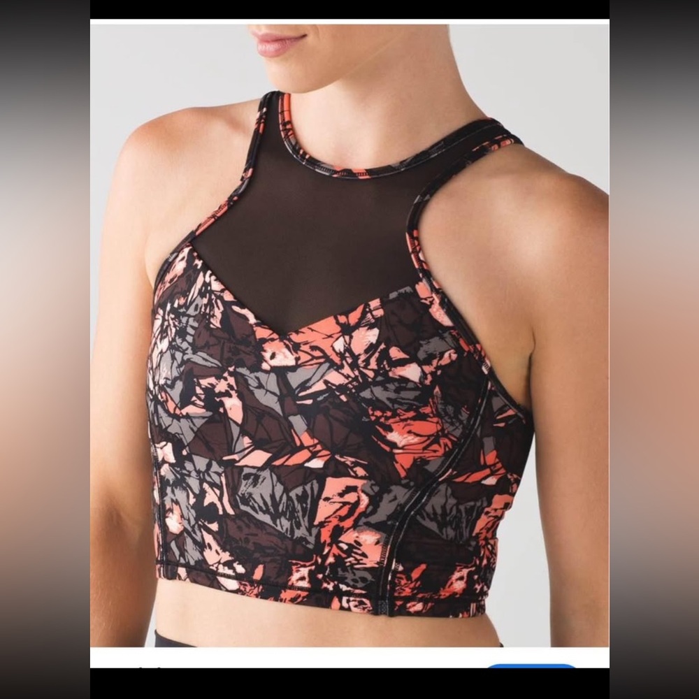 Lululemon Get It Om Sportsbra Women's Multicolor Mini Paint Storm Espresso